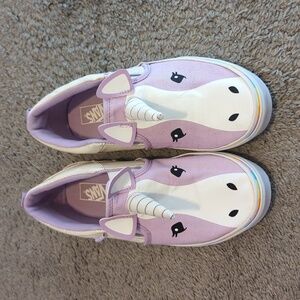Vans Kids Unicorn Slip-On Sneakers - Lavender and White